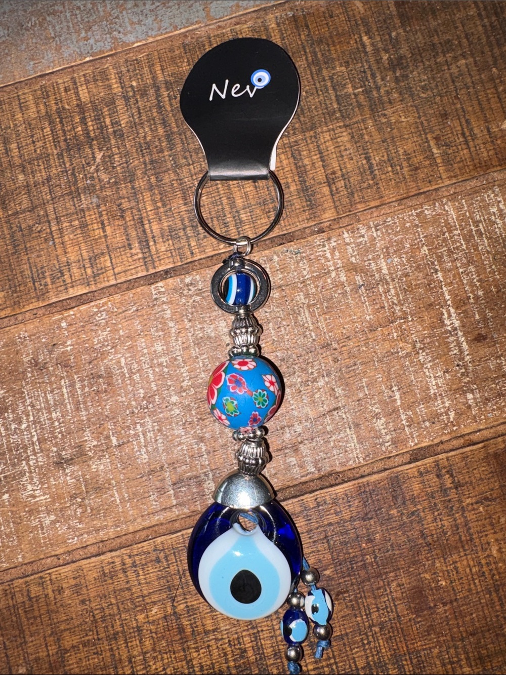 Brand new NEV Blue Evil Eye Beaded Phone Charm Keychain